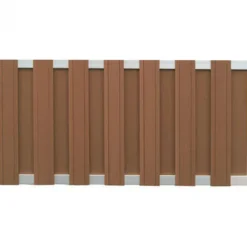 Discount C-Wood Schutting composiet Stijl bruin met blank aluminium frame (180 x 93 cm)