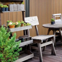 Discount Elephant Schutting composiet Stripes co-ex Oak en Black met zwart kader (180 x 180 cm)