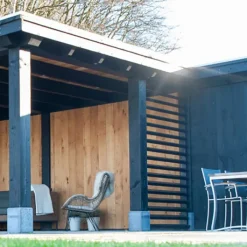 Clearance TrendHout Schutting Douglas - Louvre horizontaal zwart (84,4 x 220 cm) module A