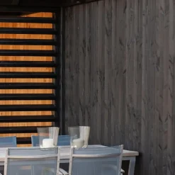 Clearance TrendHout Schutting Douglas - Louvre horizontaal zwart (84,4 x 220 cm) module A