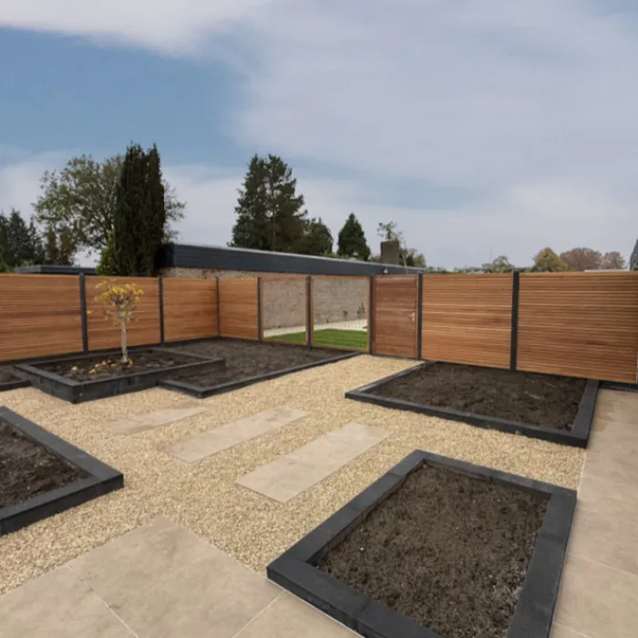 Sale Smaragd Schutting hardhout geschaafd Stripes zwart (180 x 180 cm) schermdikte 4,5 cm