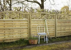 Outlet Plus Danmark Schutting met doorkijk - Rondo toog groen geimpregneerd (180 x 142/150 cm)