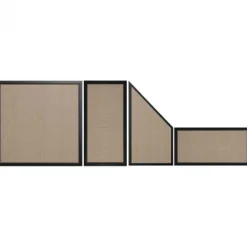 Discount C-Wood Schutting Sereno Textileen Sahara Weave - Zwart aluminium kader (180 x 90 cm)