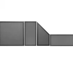 Clearance C-Wood Schutting Sereno Textileen Granite Weave- Antraciet aluminium kader (180 x 90 cm)