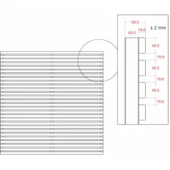 Online Plus Danmark Schutting Thermowood - Tokyo louvre recht (180 x 180 cm)