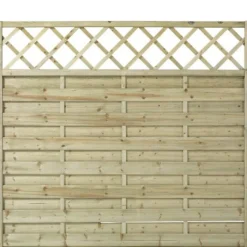 Clearance Plus Danmark Schutting vuren - Bergen recht met trellis groen geimpregneerd (180 x 165 cm)