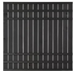 Plus Danmark Schutting vuren - Rustik recht zwart (180 x 180 cm) ruw