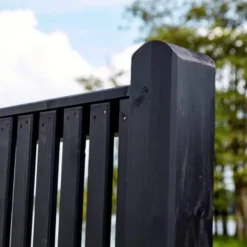 Clearance Plus Danmark Schutting vuren - Sendai louvre recht zwart (180 x 180 cm)