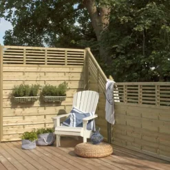 Outlet Plus Danmark Schutting vuren - serie Newline - recht groen geimpregneerd geschaafd