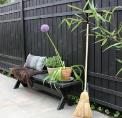 Online Plus Danmark Schutting vuren - serie Rustik - recht zwart ruw