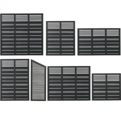 Outlet Plus Danmark Schutting vuren - serie Silence - louvre recht zwart