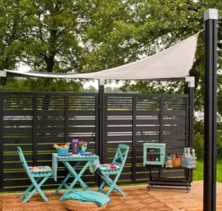 Online Plus Danmark Schutting vuren - Silence louvre recht zwart (176 x 170 cm)