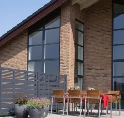 Discount Plus Danmark Schutting vuren - Silence louvre recht antraciet (176 x 170 cm)