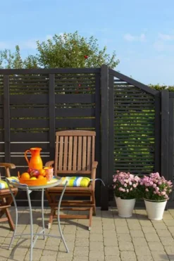 Sale Plus Danmark Schutting vuren - Silence louvre recht zwart (176 x 140 cm)