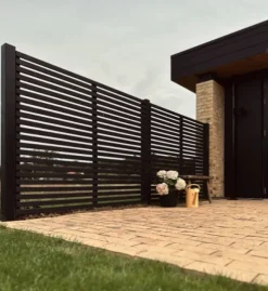 Clearance Plus Danmark Schutting vuren - Tokyo louvre recht zwart (180 x 180 cm)