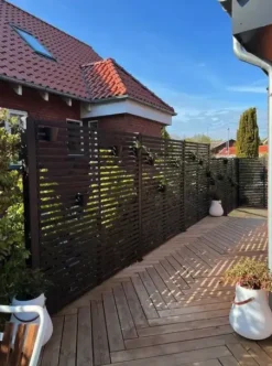 Clearance Plus Danmark Schutting vuren - Tokyo louvre recht zwart (180 x 180 cm)