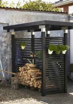 Hot Plus Danmark Schutting vuren - Tokyo louvre recht zwart (83 x 180 cm)