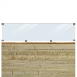 New Plus Danmark Schutting zelfbouw vuren - Plank met glas (174 x 125 cm)