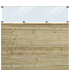 Outlet Plus Danmark Schutting zelfbouw vuren - Plank met glas (174 x 163 cm)
