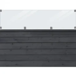 Discount Plus Danmark Schutting zelfbouw vuren Plus Klink met glas zwart (174 x 125 cm)