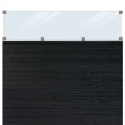 Plus Danmark Schutting zelfbouw vuren Plank met glas zwart (174 x 163 cm)