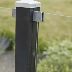 Discount Plus Danmark Schutting zelfbouw vuren - Plank met glas zwart (174 x 125 cm)