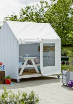 Plus Danmark Speelhuis vuren - Voorzien van wielen 120 x 203 x 198 cm