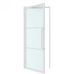 Sale HomingXL Stalen binnendeur met kozijn - Loft wit - Linksdraaiend - 83 x 211,5 cm