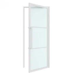 Hot HomingXL Stalen binnendeur met kozijn - Loft wit - Rechtsdraaiend - 93 x 231,5 cm