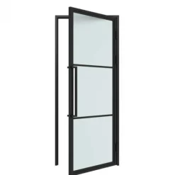 Online HomingXL Stalen binnendeur met kozijn - Loft zwart - Rechtsdraaiend - 83 x 201,5 cm