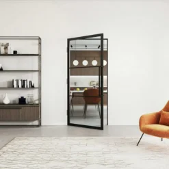 New HomingXL Stalen binnendeur met kozijn - Loft zwart - Linksdraaiend - 93 x 231,5 cm