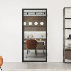 Hot HomingXL Stalen binnendeur met kozijn - Loft zwart - Rechtsdraaiend - 83 x 211,5 cm