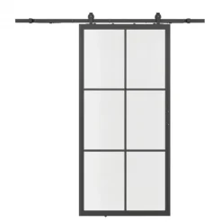 Best HomingXL Stalen schuifdeur - Loft - 6 vaks helder glas - 235 x 100 cm