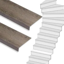Hot Stepwood Traprenovatie set - 1 kwart draai - 16 treden SPC toplaag Verweerd eiken
