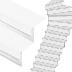 Online Stepwood Traprenovatie set - 1 kwart draai - 15 treden SPC toplaag Wit incl. stootborden