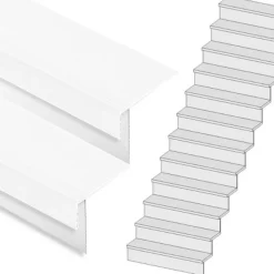 Clearance Stepwood Traprenovatie set - rechte trap - 12 treden SPC toplaag Wit incl. stootborden