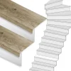 New Stepwood Traprenovatie set - 1 kwart draai - 16 treden SPC toplaag Rustiek eiken incl. witte stootborden