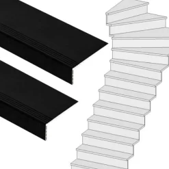 Hot Stepwood Traprenovatie set - 1 kwart draai - 16 treden SPC toplaag Zwart