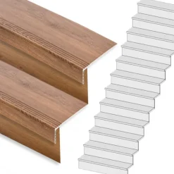 Online Stepwood Traprenovatie set - rechte trap - 12 treden SPC toplaag Bruin eiken incl. stootborden