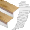 Outlet Stepwood Traprenovatie set - 2 kwart draai - 16 treden SPC toplaag Licht eiken incl. witte stootborden