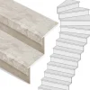 Hot Stepwood Traprenovatie set - 1 kwart draai - 15 treden SPC toplaag Beton Taupe incl. stootborden