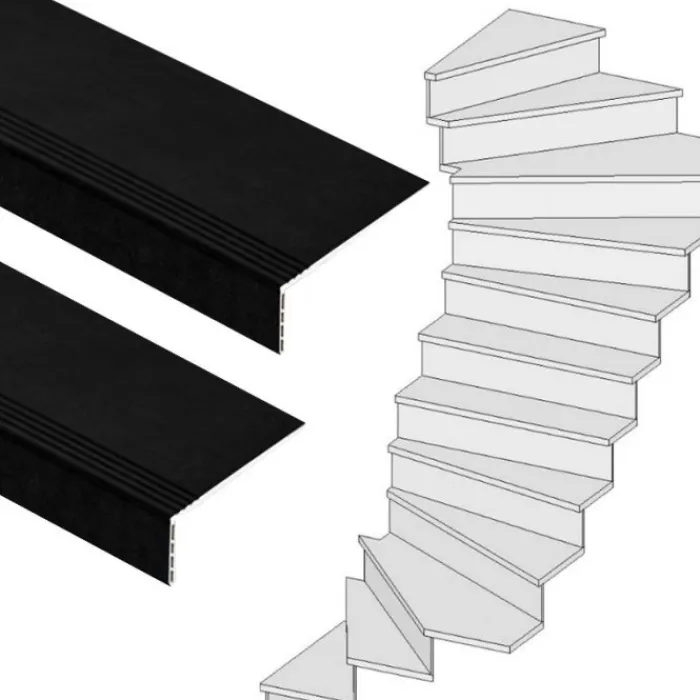 Hot Stepwood Traprenovatie set - 2 kwart draai - 13 treden SPC toplaag Zwart