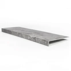 Outlet Stepwood Traprenovatie set - 1 kwart draai - 15 treden SPC toplaag Beton grijs incl. stootborden