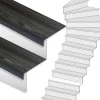 Stepwood Traprenovatie set - 1 kwart draai - 14 treden SPC toplaag Antraciet incl. witte stootborden