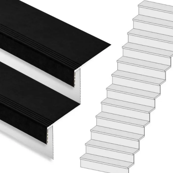 Online Stepwood Traprenovatie set - rechte trap - 14 treden SPC toplaag Zwart incl. witte stootborden