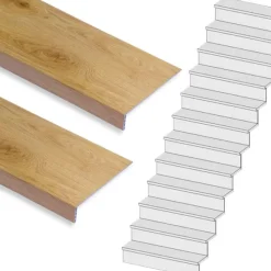 Clearance Stepwood Traprenovatie set - rechte trap - 12 treden SPC toplaag Licht eiken