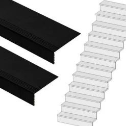 Sale Stepwood Traprenovatie set - rechte trap - 15 treden SPC toplaag Zwart