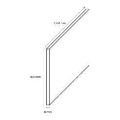 Best Bo Lundgren Stootbord dubbel - Laminaat - Zwart - 136 x 40 cm