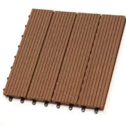 Hot DuoWood Terrastegel composiet bruin / Havana Easy-Click 30 x 30 cm