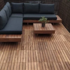 Outlet Elephant Terrastegel hardhout Cumaru 50 x 50 cm (22 mm) vlak geschaafd